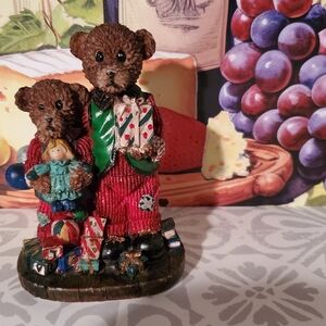 Holiday Bear Figurine with Gifts